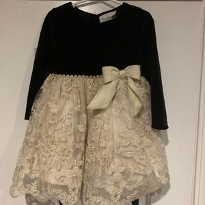 Rare Editions, Size 3T, Black Velvet Flare Dress